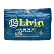 Banana Cream 100mg Live Rosin 10 Pack Gummies - Livin Solventless