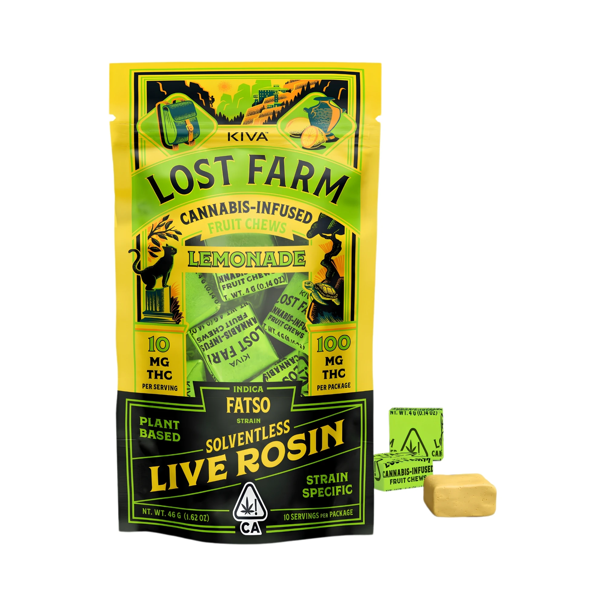 Lost Farms - Lost Farm | Lemonade Fatso | Live Rosin Chews | [100mg] 10pk | Indica Main Image