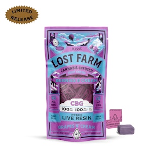 KIVA - Lost Farm Berries & Cream CBG Live Resin Chews