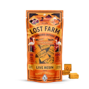LOST FARM - Tangerine (Live Resin Infused) Fruit Chews - 100mg (I) - Lost Farms