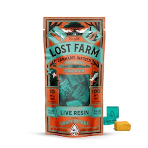 LOST FARM - Papaya (Live Resin Infused) Fruit Chews - 100mg (I) - Lost Farms