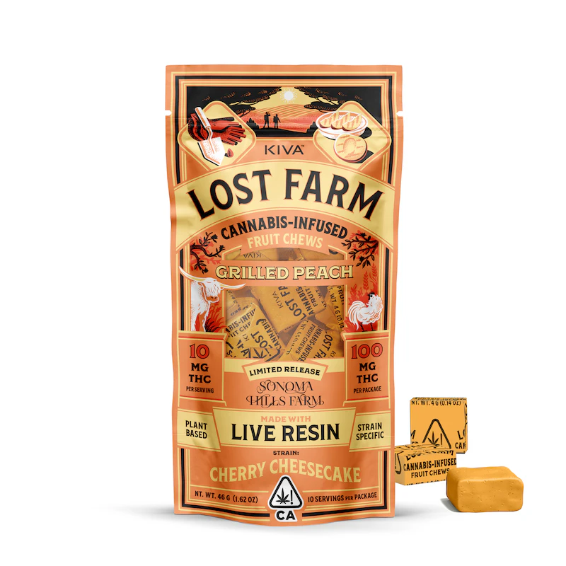Lost Farm - Grilled Peach - (Live Resin Infused) Fruit Chews - 100mg (I) - Lost Farms X Sonoma Hills Farm Main Image