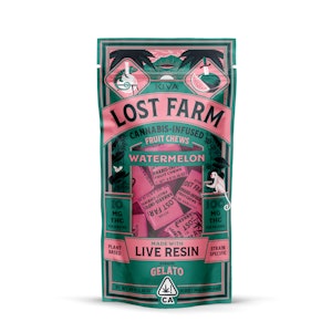 LOST FARM - Watermelon (Live Resin Infused) Fruit Chews  - 100mg (H) - Lost Farms