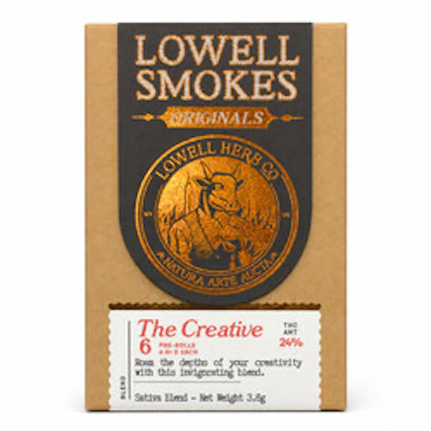 Lowell Smokes - The Creative -Sativa- 24% THC | 0.61 g x 6 Originals (3.6g Pre-Rolls) | Lowell Smokes-R9 MIDDLE