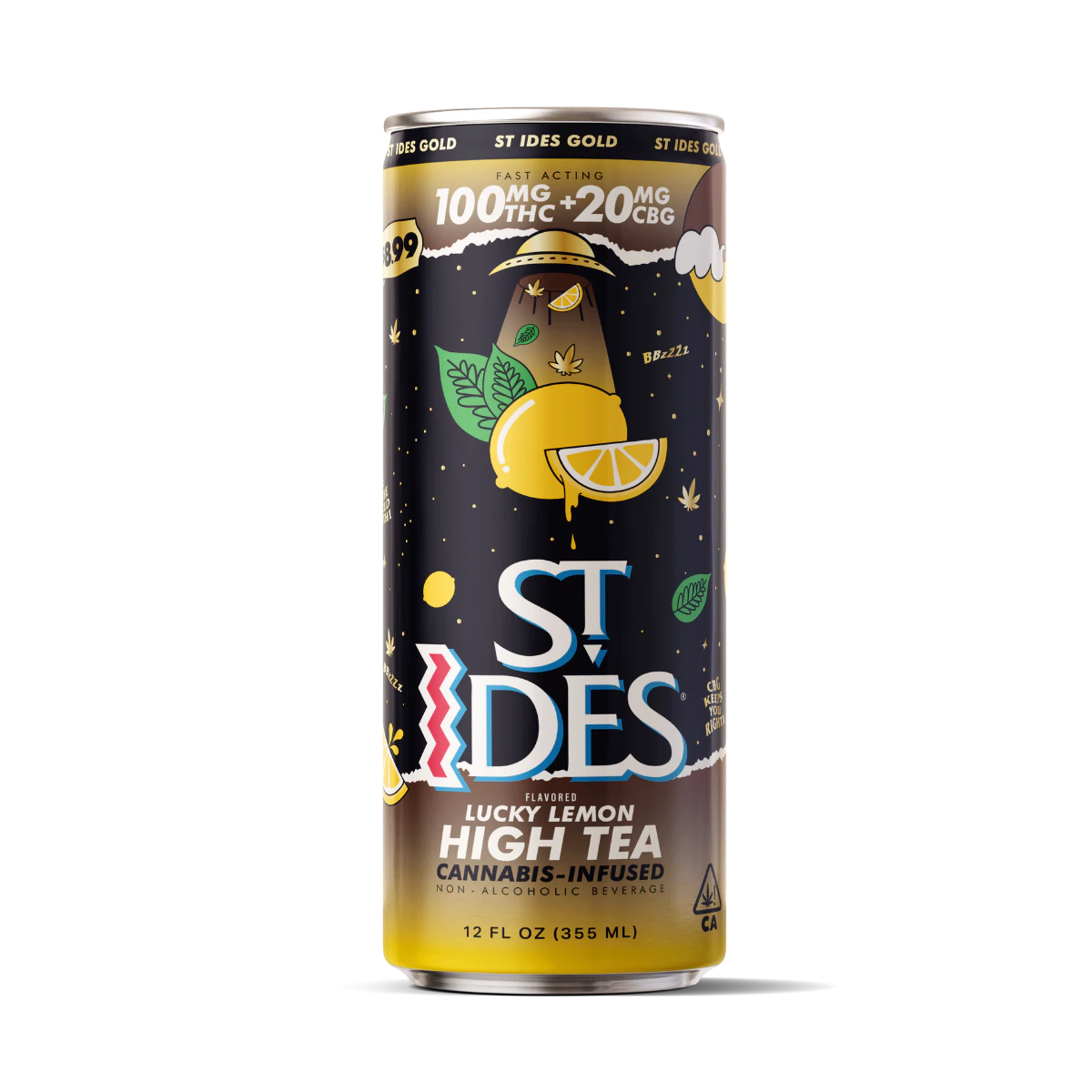 ST IDES - Lucky Lemon (Single) | 12oz 100mg THC + 20mg CBG High Tea | St Ides Main Image