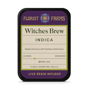 FLORIST FARMS - Witches Brew | Live Resin Infused Pre-rolls | 0.5g 5-pack | Florist Farms