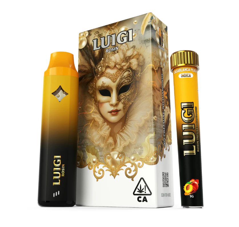 Luigi - Luigi | Casablanca Peach | Rosin All-In-One Vape 1g + Infused Bubble Hash Rosin Preroll Blunt 1g Main Image
