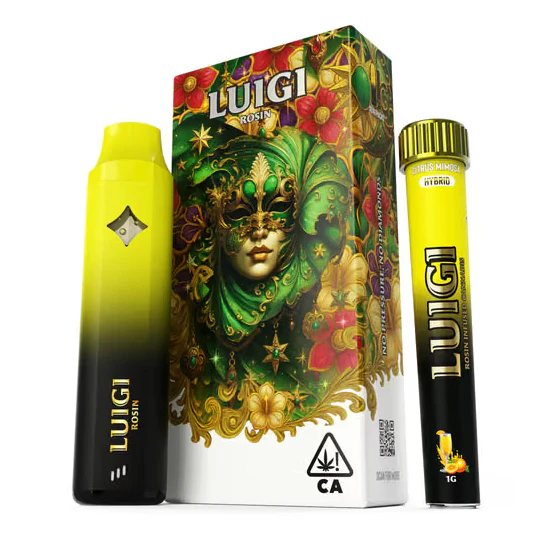 Luigi - Luigi | Citrus Mimosa | Rosin All-In-One Vape 1g + Infused Bubble Hash Rosin Preroll Blunt 1g Main Image