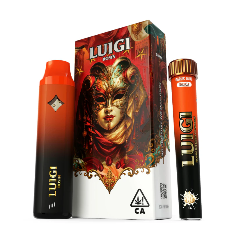 Luigi - Luigi | Garlic Glue | Rosin All-In-One Vape 1g + Infused Bubble Hash Rosin Preroll Blunt 1g Main Image