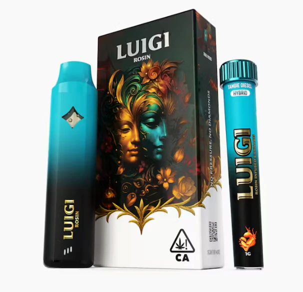 Luigi - Luigi | Sour Diesel | Rosin All-In-One Vape 1g + Tangie Diesel Infused Bubble Hash Rosin Preroll Blunt 1g Main Image