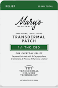 [Mary’s Medicinals] Transdermal Patch - 20mg - 1:1 CBD