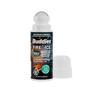 Buddies Brand - 2300mg THC:CBD:CBG:CBN MAX Fire and Ice Roll On Balm (3oz) - Buddies