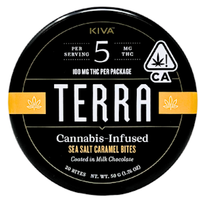Kiva Confections - Terra Bites - Milk Chocolate Sea Salt Caramel - 20pk - 100mg