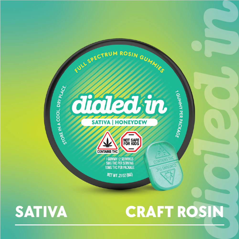 dialed in - Honeydew | Classic Sativa Gummies 100mg | TAX INCLD Main Image