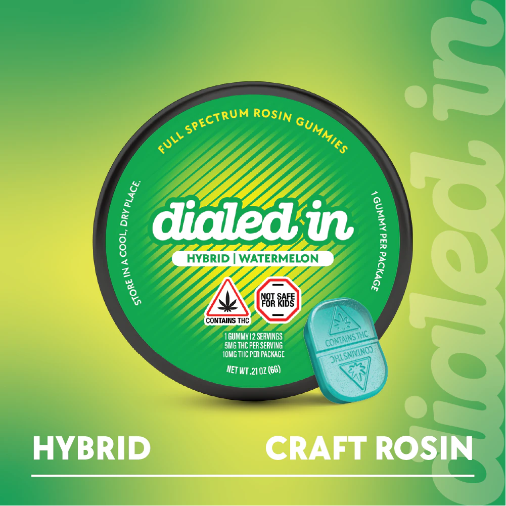 dialed in - Watermelon | Classic Hybrid Rosin Gummies 100mg | TAX INCLD Main Image