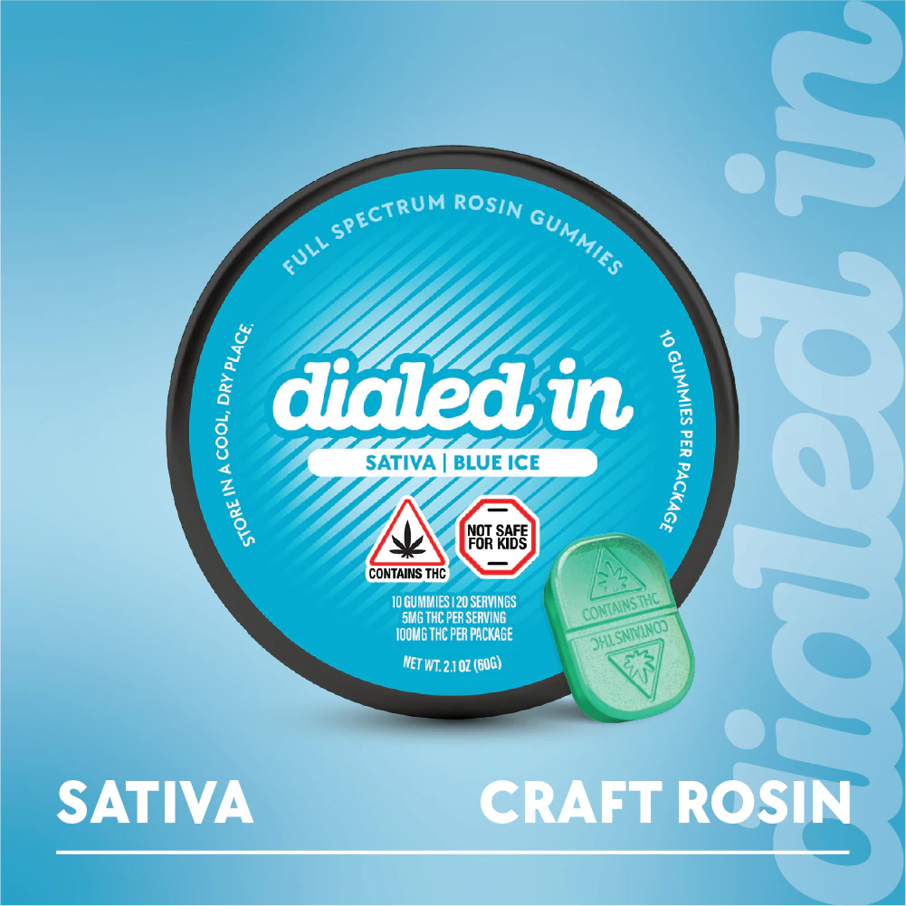 dialed in - Blue Ice | Classic Sativa Gummies 100mg | TAX INCLD Main Image