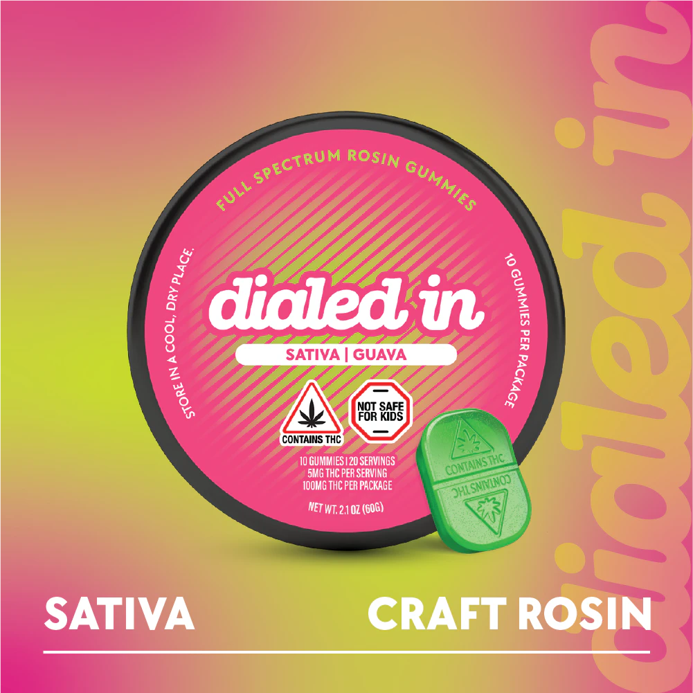 dialed in - Guava | Classic Sativa Gummies 100mg | TAX INCLD Main Image