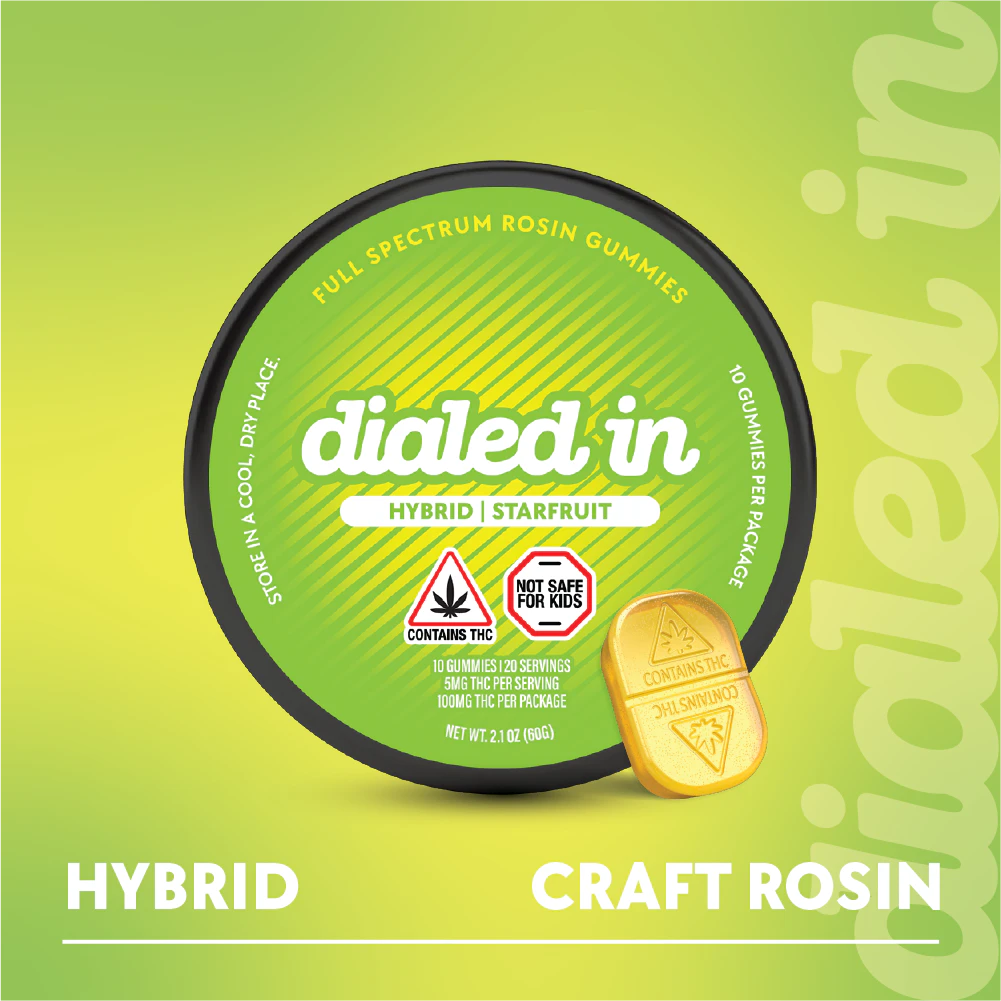 dialed in - Starfruit | Classic Hybrid Rosin Gummies 100mg | TAX INCLD Main Image
