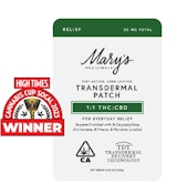 Mary's Medicinals - Relief - 10mg THC 10mg CBD Transdermal Patch- 1ct