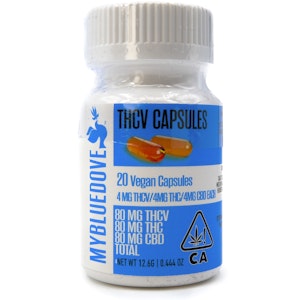 MY BLUE DOVE - THCV:THC:CBD 80mg:80mg:80mg 20 Pack Capsules - My Blue Dove