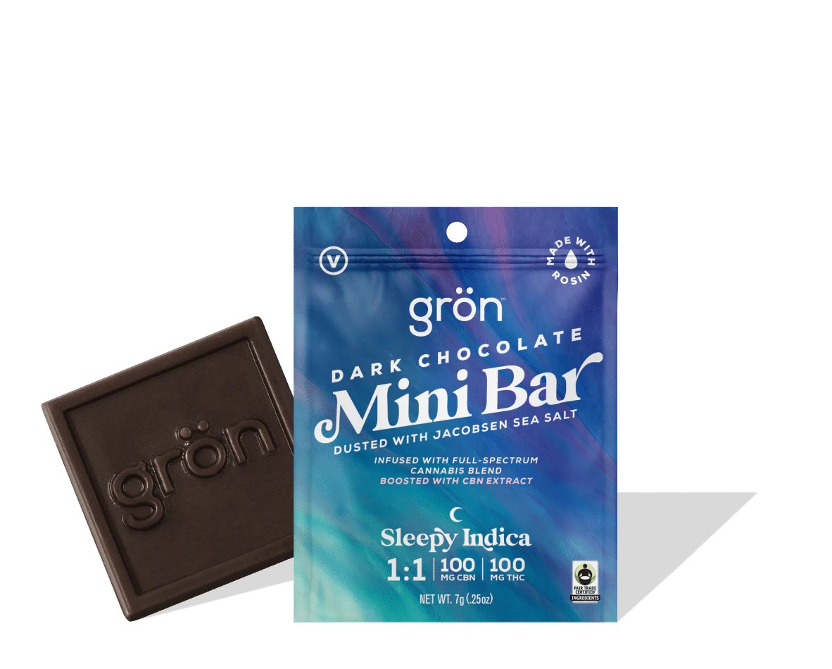 Grön - Grön | Mini | Dark Chocolate | 1:1 THC:CBN | 100mg Bars | 1pk Main Image