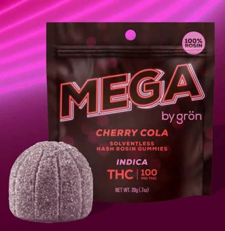 MEGA - MEGA - Cherry Cola Rosin Indica Gummies - 100mg - 1ct Main Image