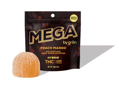 Grön Edibles - PEACH MANGO ROSIN GUMMIES - MEGA - 100mg Main Image