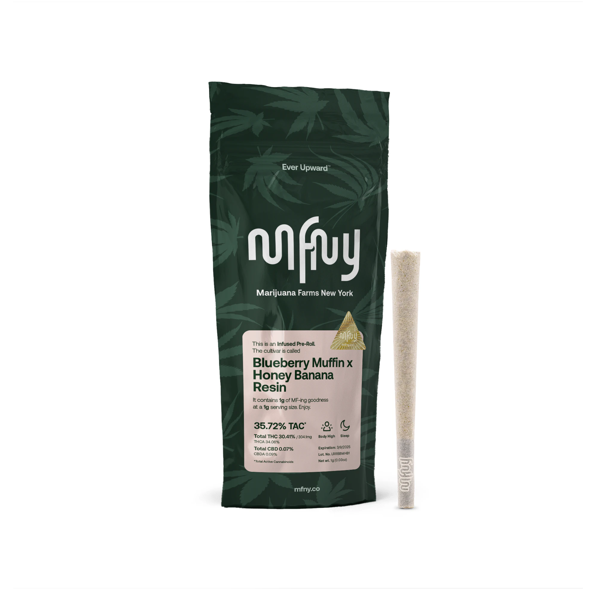 MFNY - MFNY | Infused Preroll | Blueberry Muffin x Honey Banana Resin | 1g Main Image