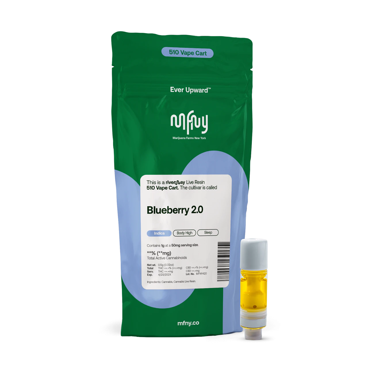 MFNY - MFNY - Blueberry 2.0 Live Resin 510 Vape Cartridge (1g) Main Image