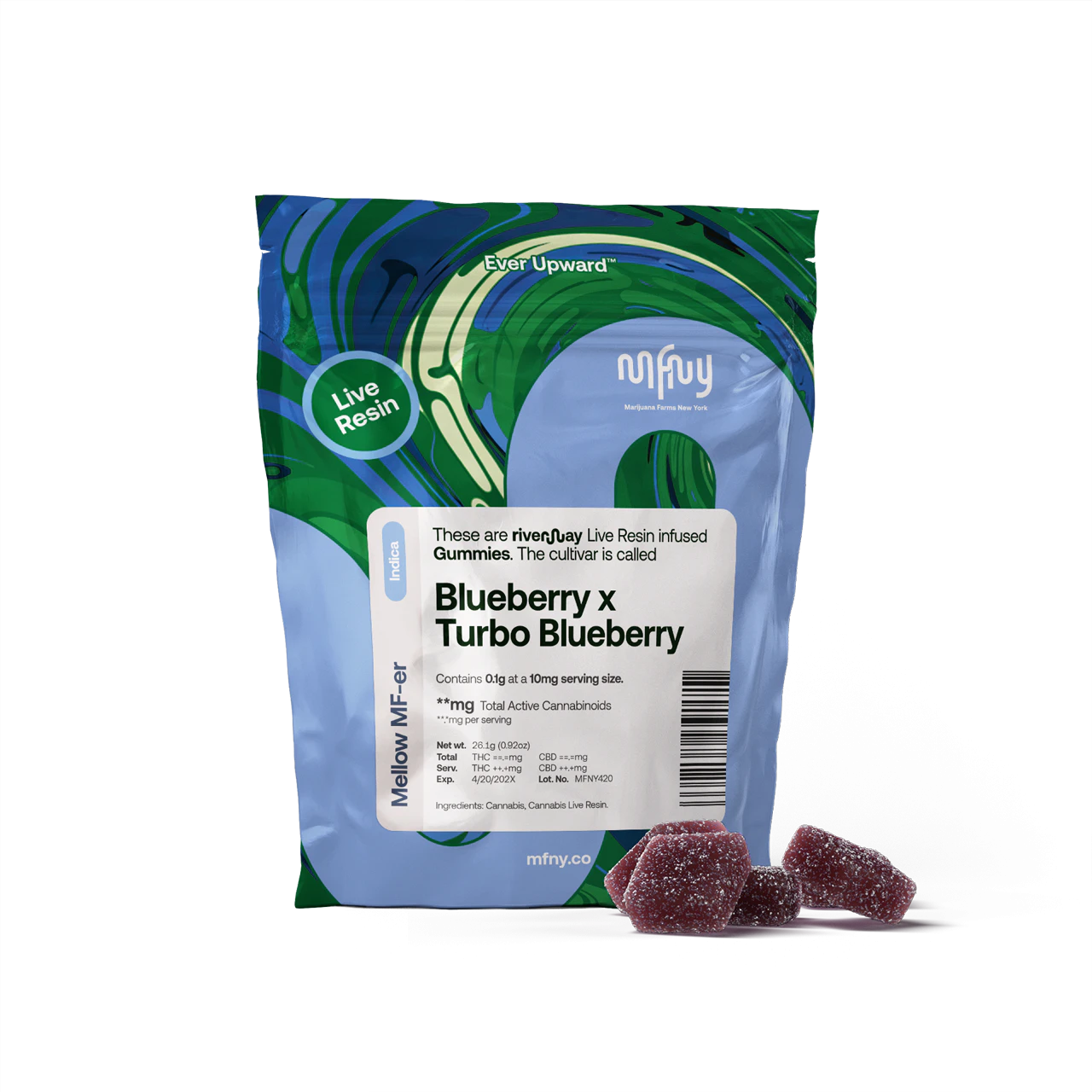 MFNY - MFNY | Blueberry x Turbo Blueberry | Live Resin Gummies | 10pk Main Image