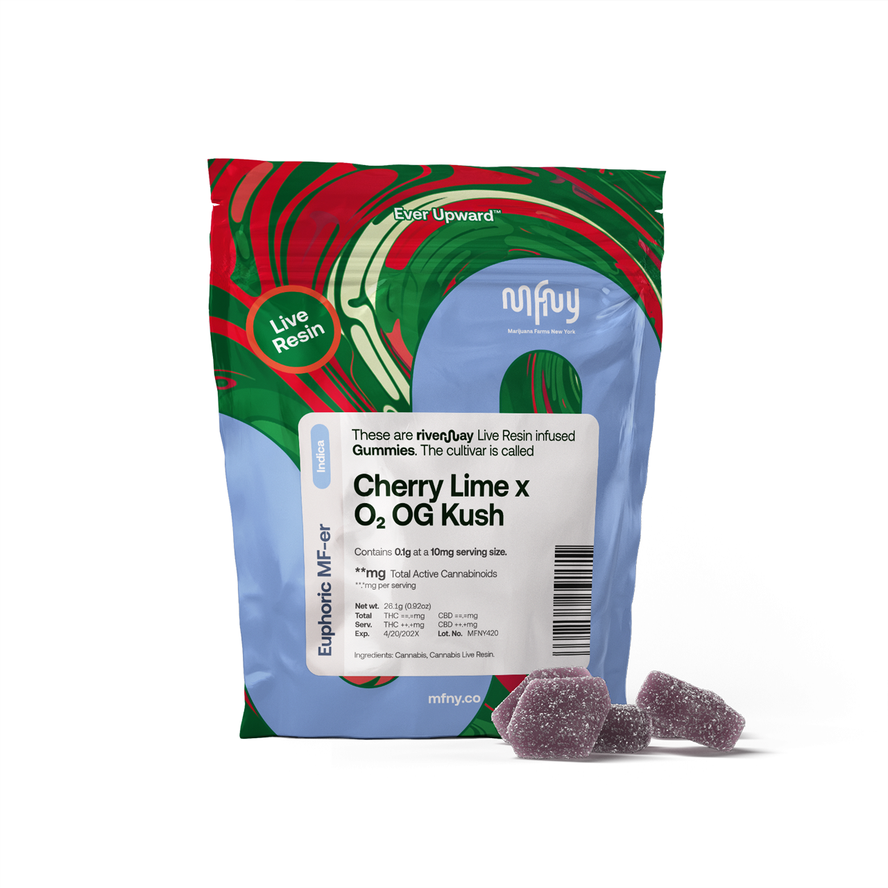 Cherry Lime x O2 OG Kush Live Resin 10pk - 100mg - Edible