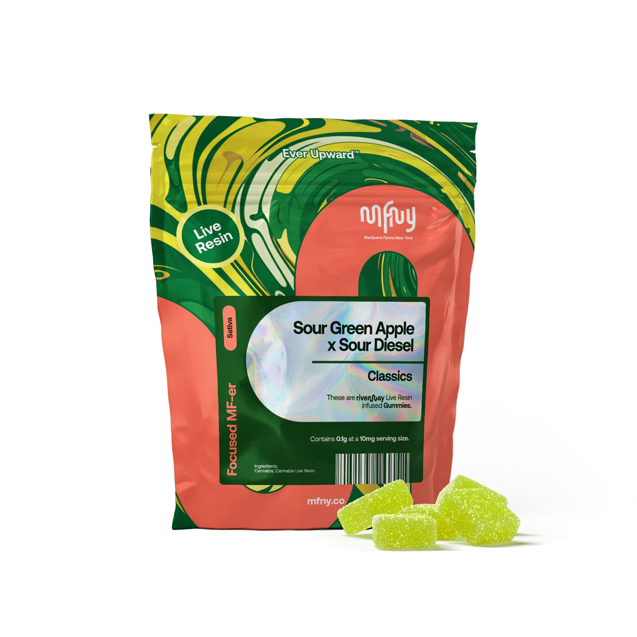 MFNY - MFNY | Sour Green Apple x Sour Diesel | Live Resin Gummies | 10pk Main Image