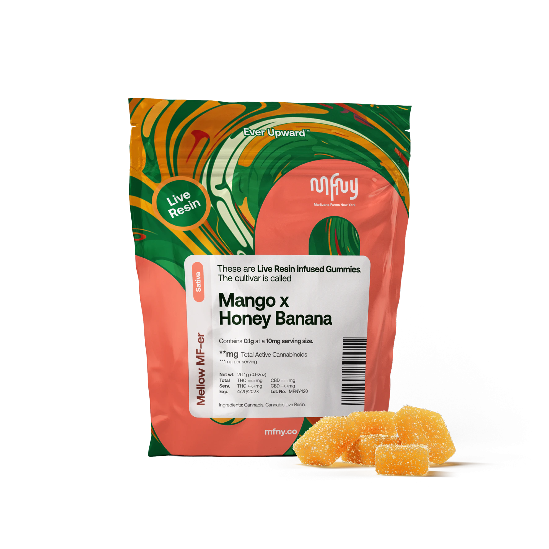 MFNY - MFNY | Mango x Honey Banana | Live Resin | Gummies | 10pk | 100mg Main Image