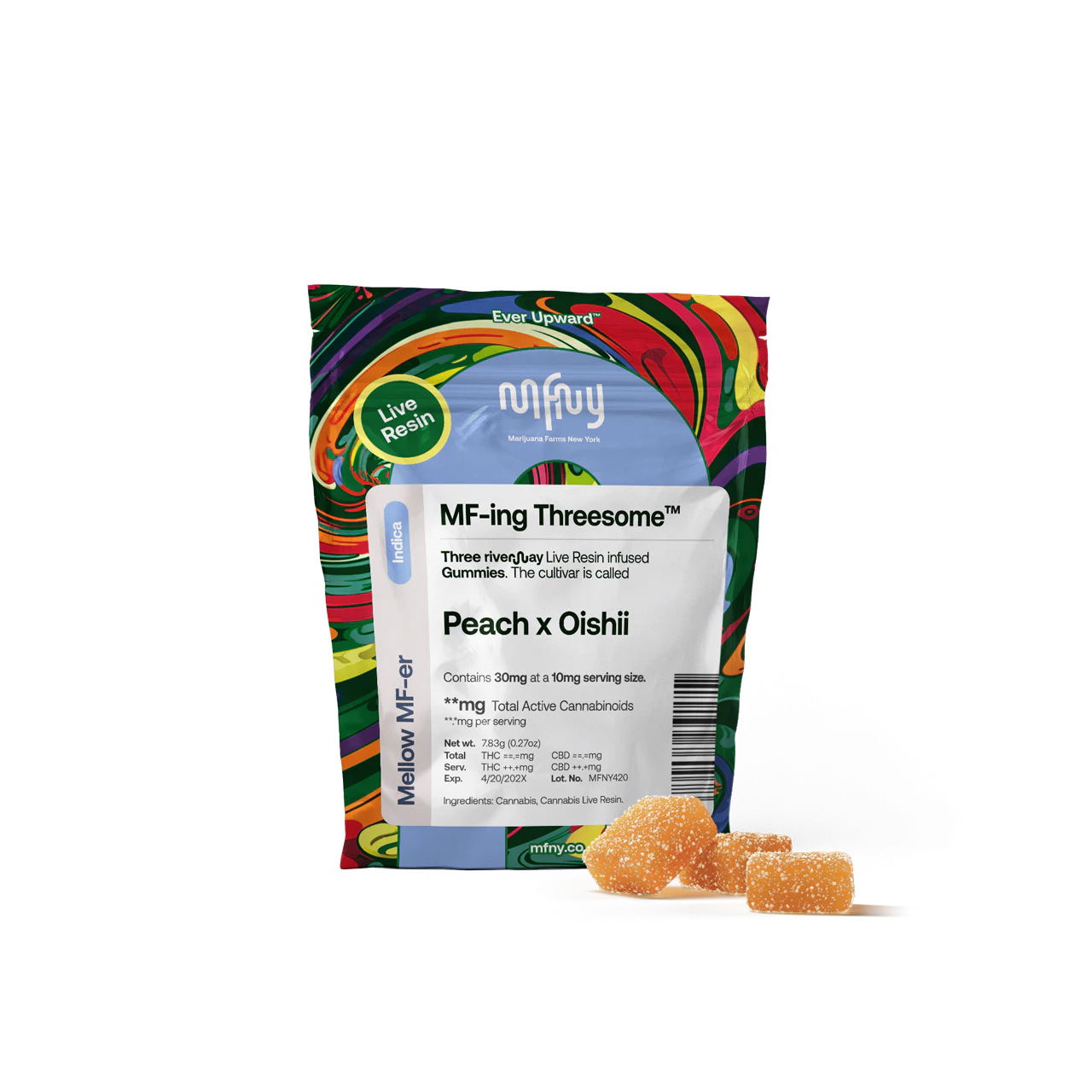 MFNY - MFNY | Peach x Oishii | Live Resin | Gummies | 3pk | 30mg Main Image