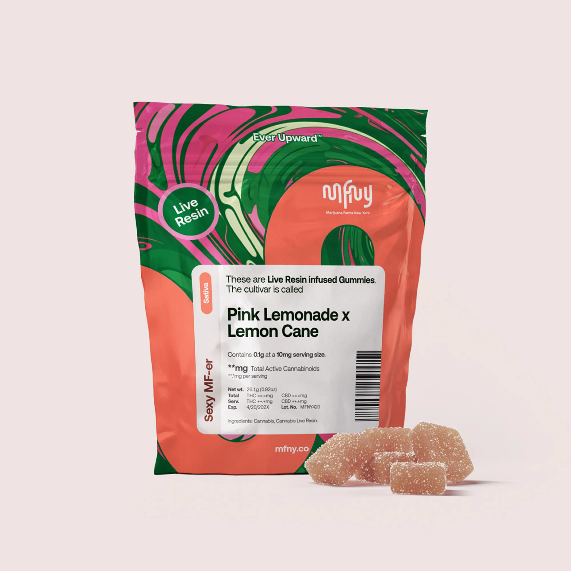 MFNY - MFNY - Pink Lemonade x Lemon Cane - 10pk Live Resin gummies 100mg Main Image