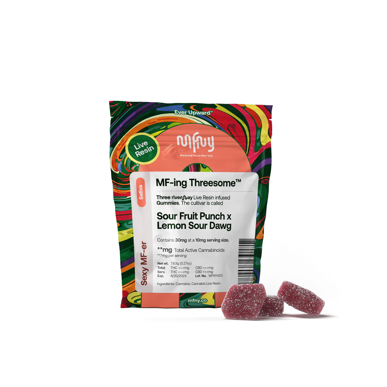 MFNY - Sour Fruit Punch x Lemon Sour Dawg Live Resin Gummies | 3pack Main Image