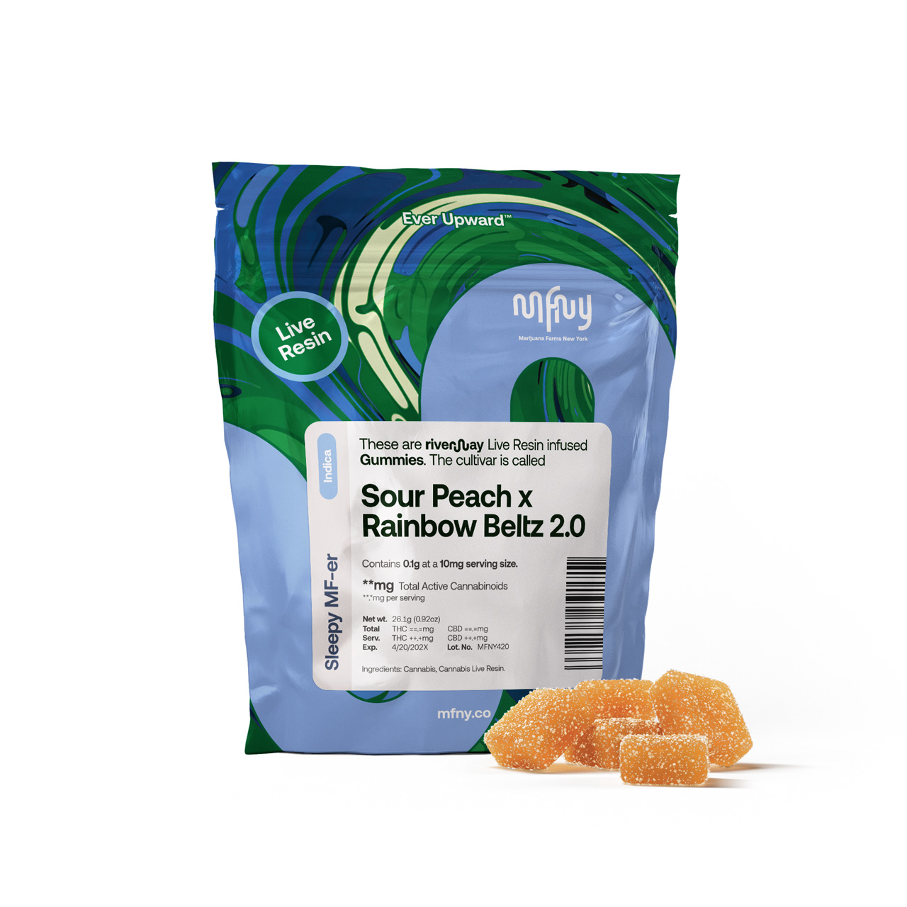 Sour Peach x Rainbow Beltz 2.0 Live Rosin - 100mg Edible