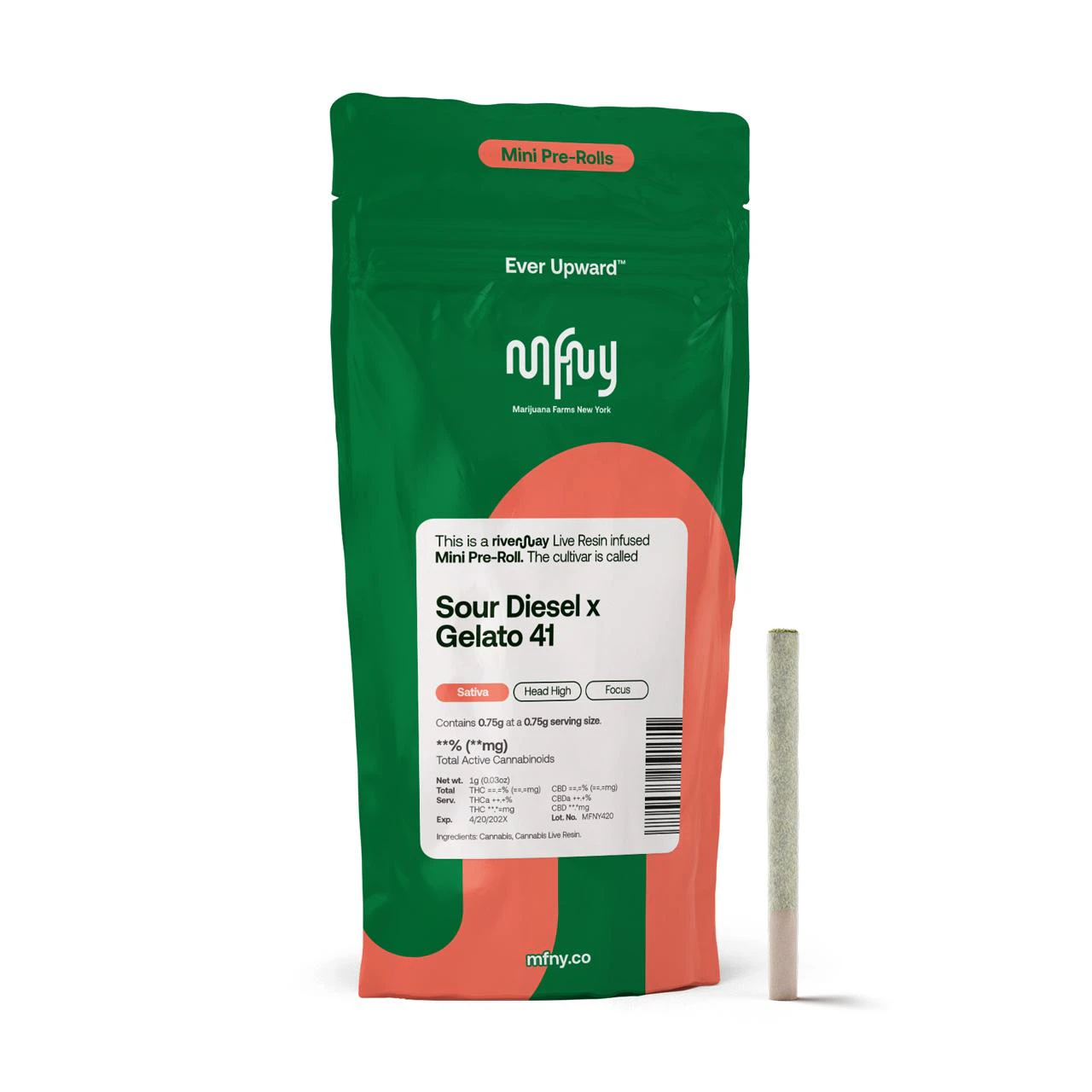 MFNY - Sour Diesel X Gelato 41 Live Resin infused pre-roll | .75g Main Image
