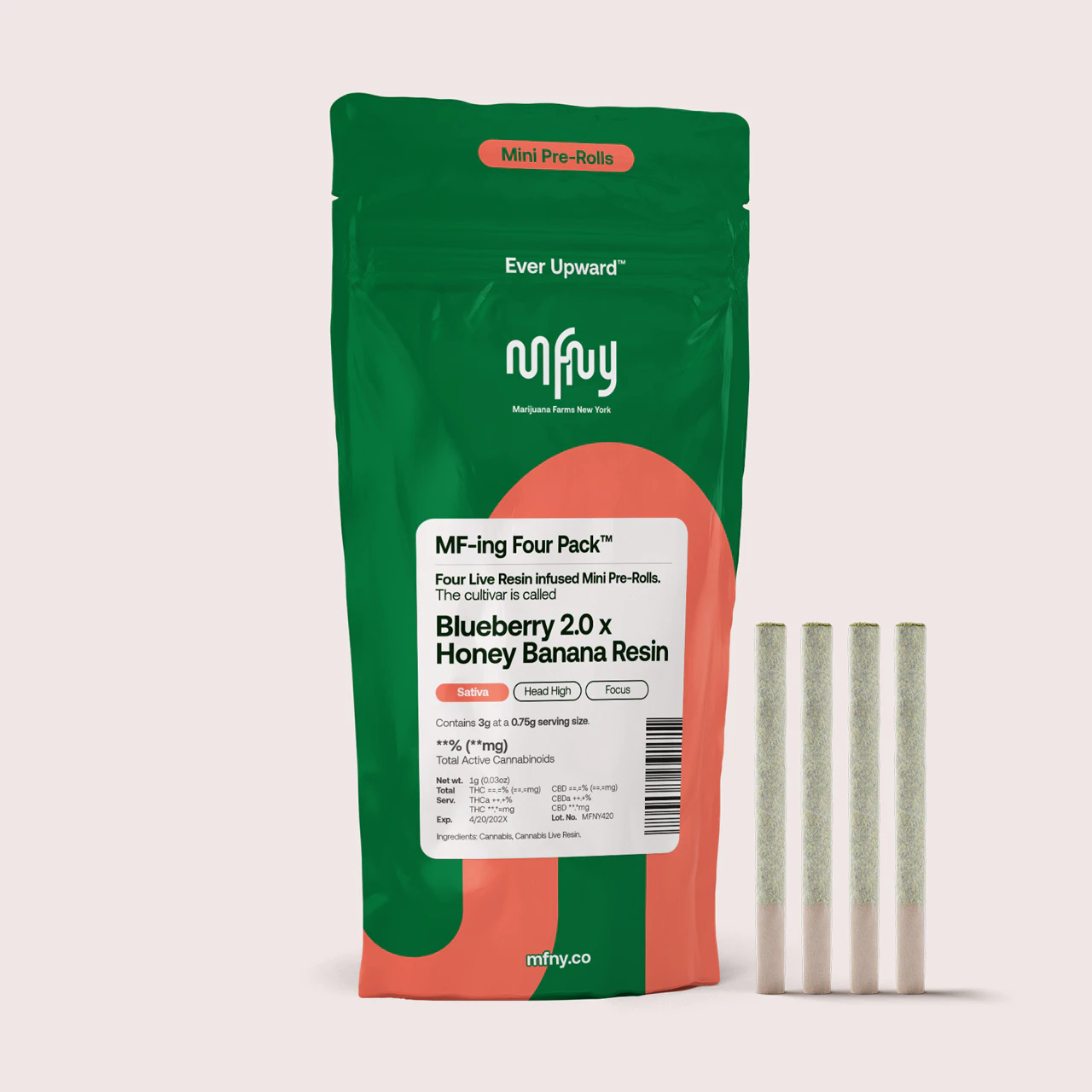 MFNY - MFNY | Blueberry 2.0 x Honey Banana Resin | - Mini Infused PreRolls (4 x .75G)  Sativa Main Image
