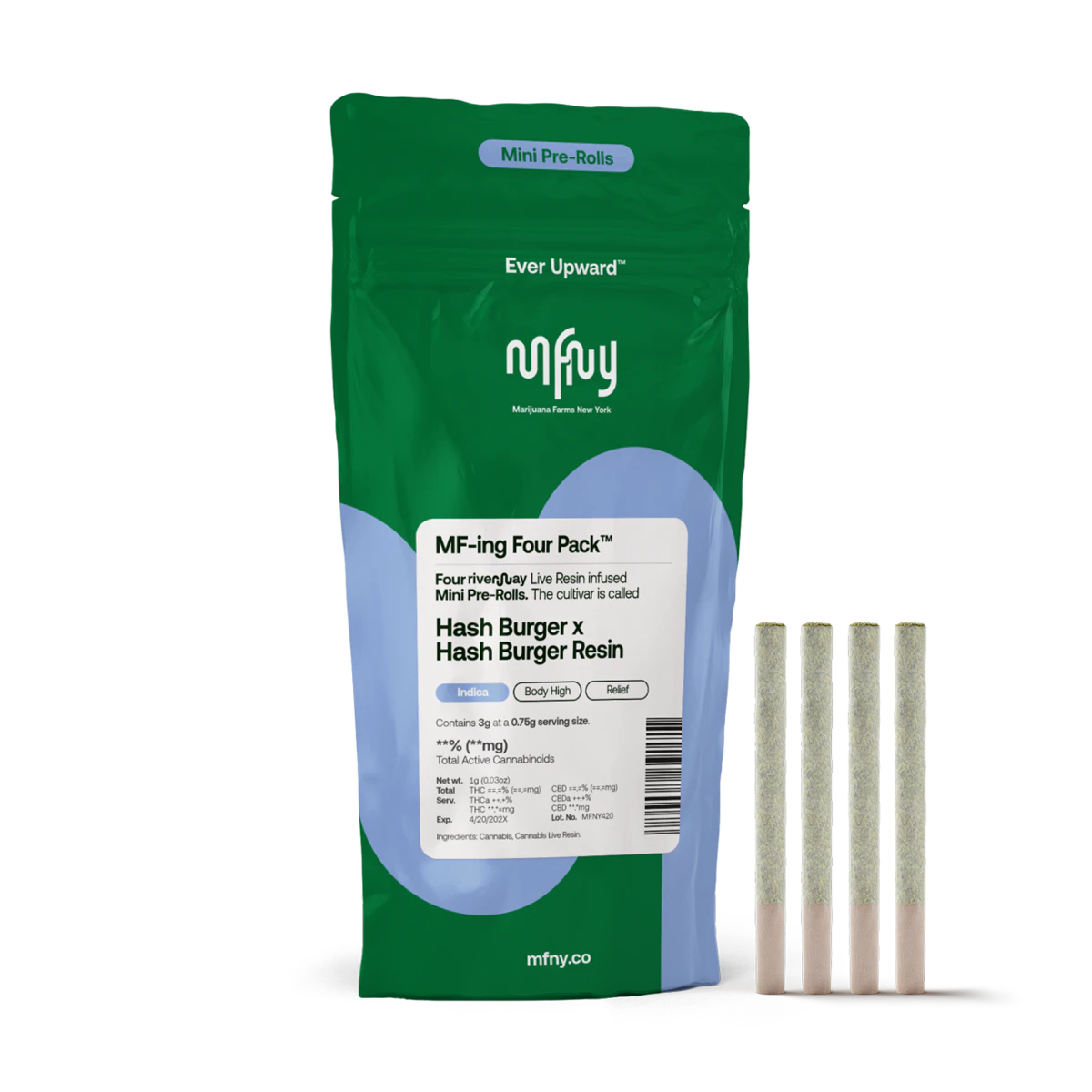 MFNY - MFNY | Hash Burger x Hash Burger Resin | - Mini Infused PreRolls (4 x .75G) indica Main Image