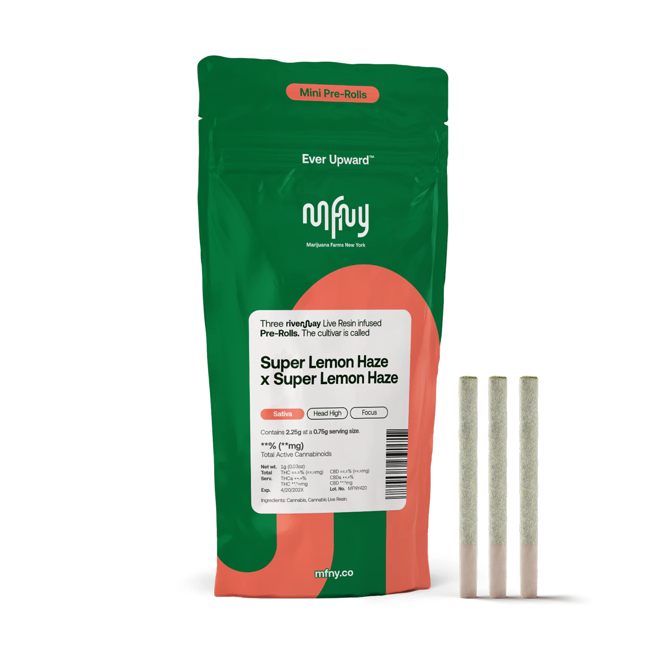 MFNY - MFNY | Super Lemon Haze x Super Lemon Haze Live Resin Infused Pre-Roll | .75g | 3 pk Main Image