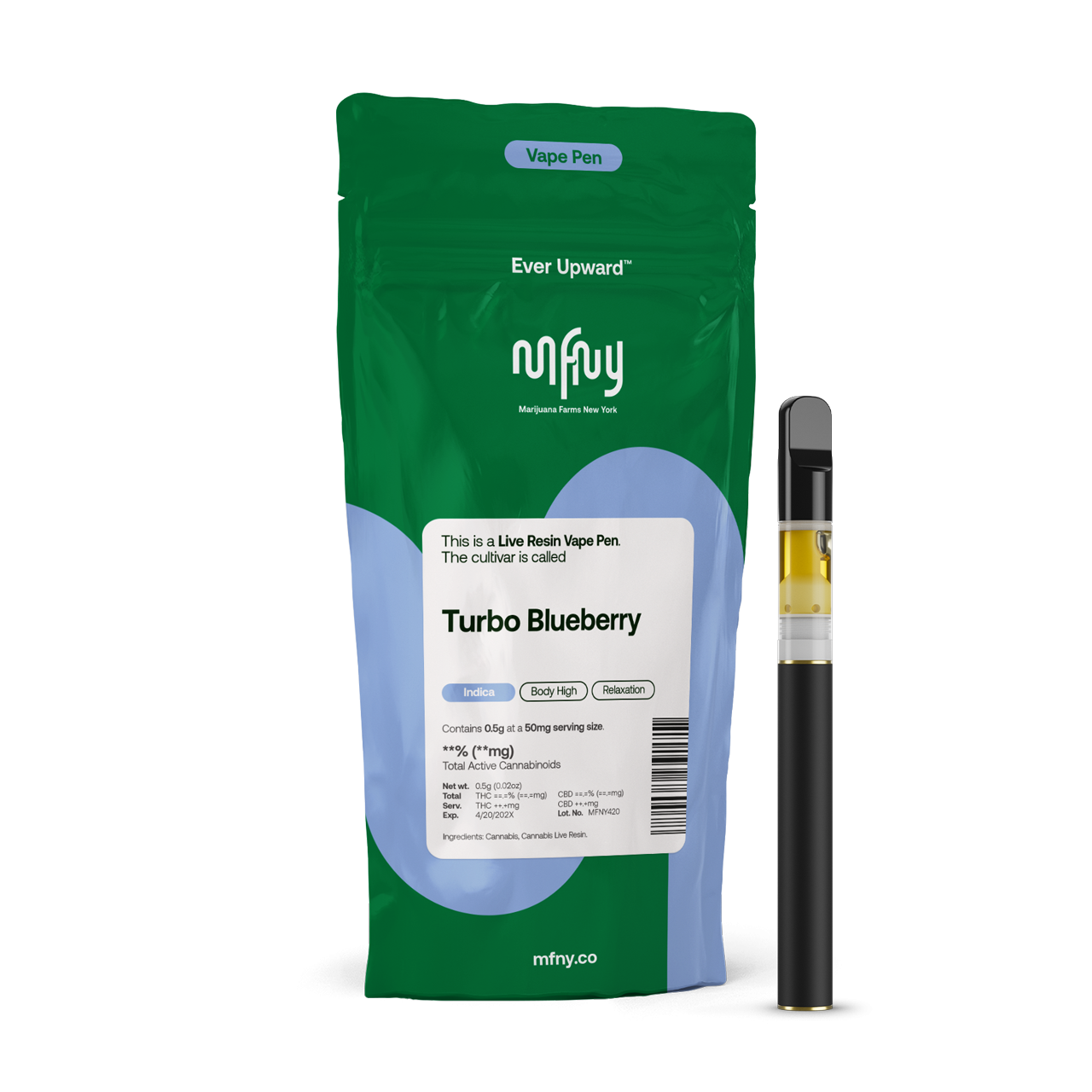 Turbo Blueberry - Live Resin AIO - .5g - Vape