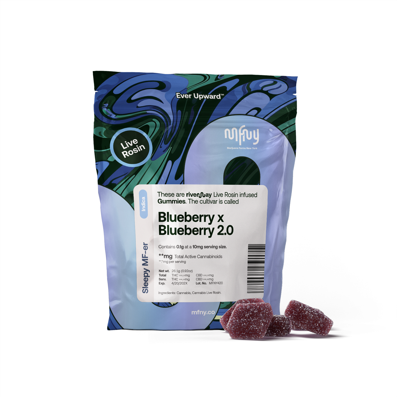 Blueberry x Blueberry 2.0 Live Rosin 10pk - 100mg - Edible