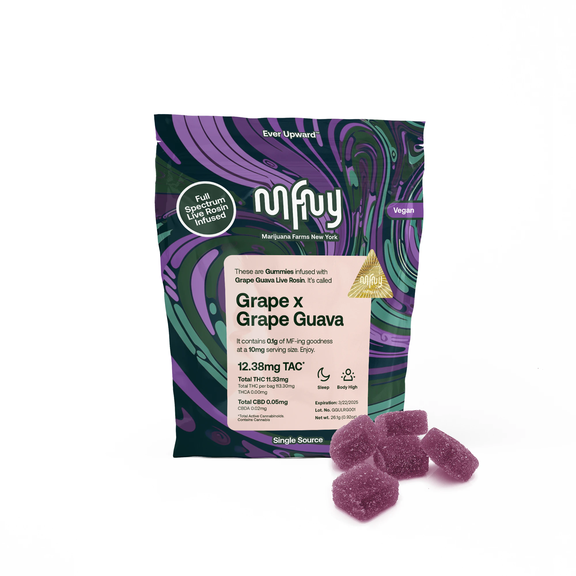 MFNY - MFNY - Grape x Grape Guava - Live Rosin - 100mg - 10mg x 10ct - Edibles Main Image