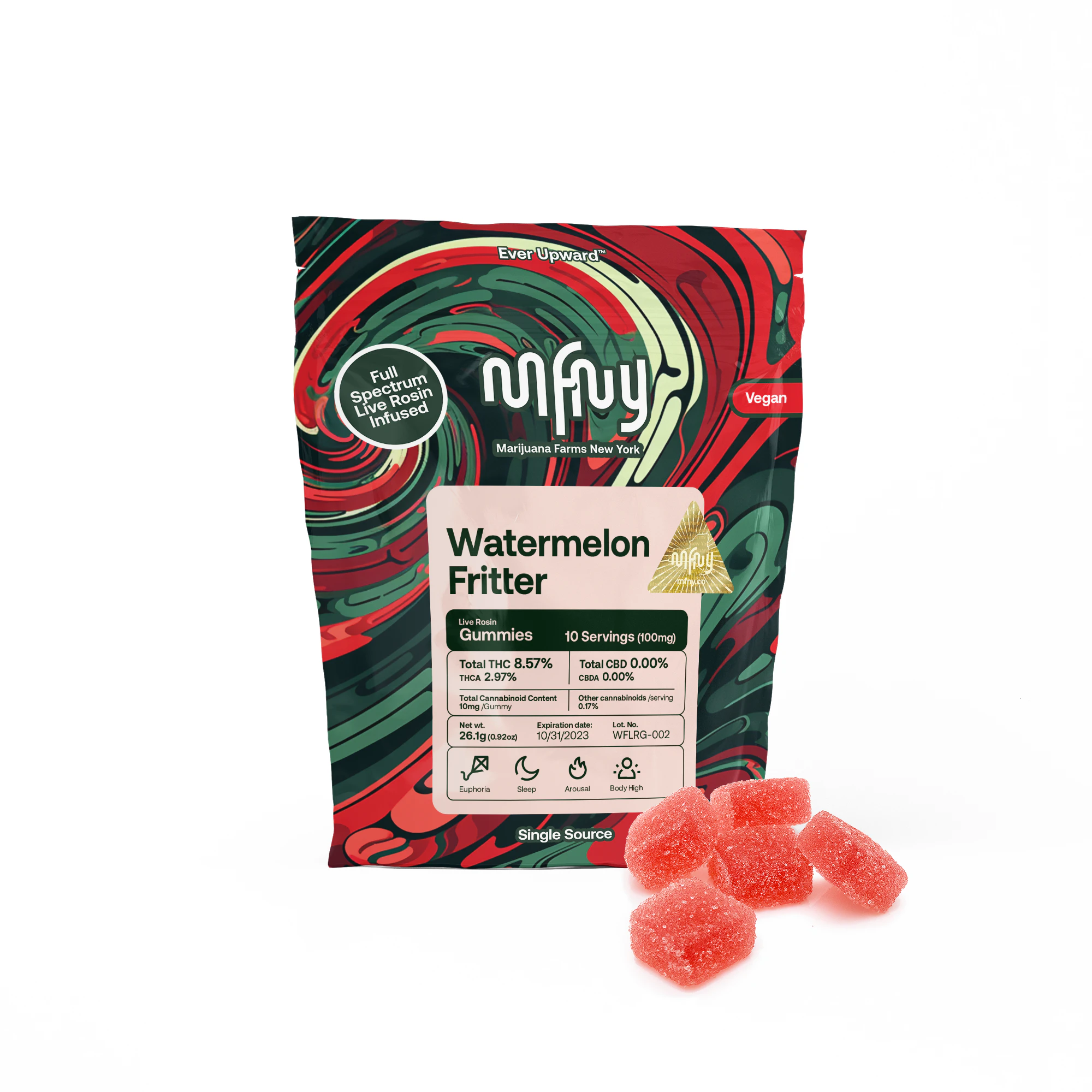 MFNY - MFNY - Live Rosin Gummies - Watermelon Fritter - 10.8mg/100mg - Edible Main Image