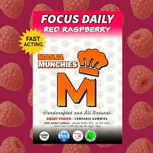 Manja Munchies - Edibles | Manja Munchies | Focus Daily Red Raspberry | 100mg