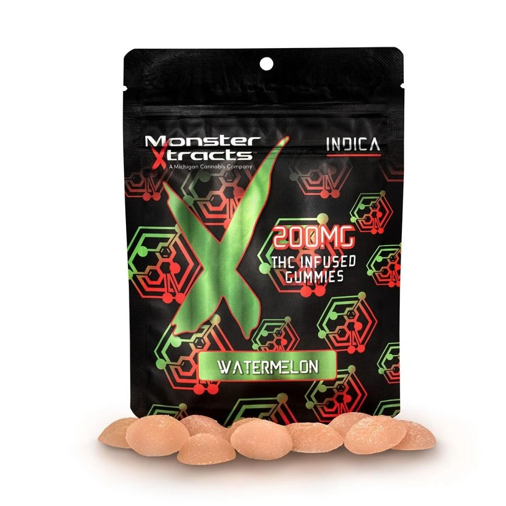 Monster Xtracts - Watermelon 200mg Gummies (10x20mg) - MONSTER XTRACTS Main Image