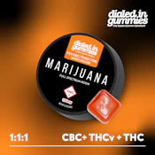 DIALED IN - BLOOD ORANGE 1:1:1 THC:THCV:CBC 100 MG ROSIN GUMMIES