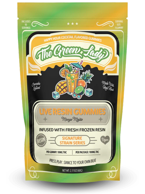 The Green Lady - The Green Lady | Mango Mojito | Live Resin Gummies | 100mg Main Image