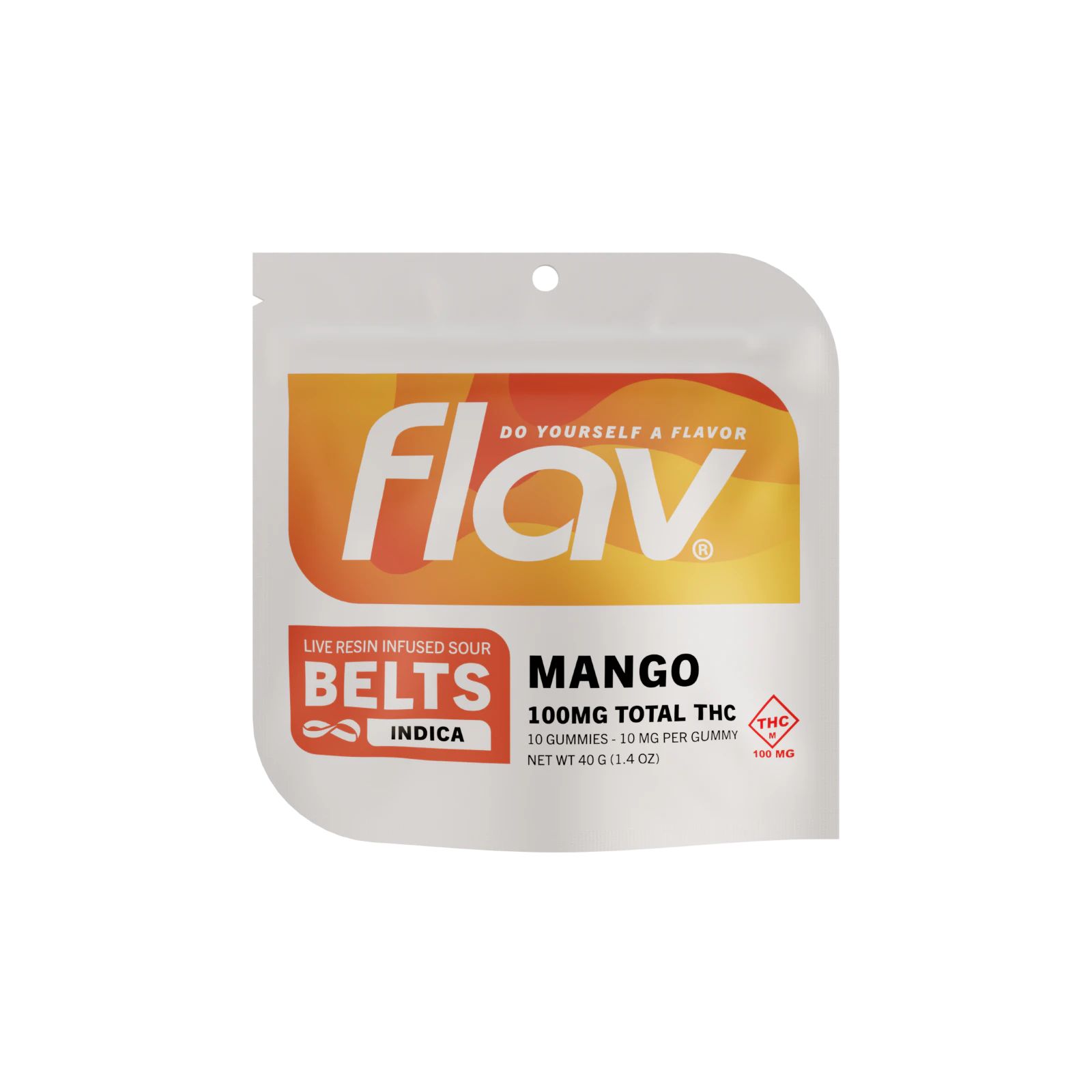 Flav - FLAV - SOUR MANGO LIVE RESIN GUMMY BELTS 100MG Main Image